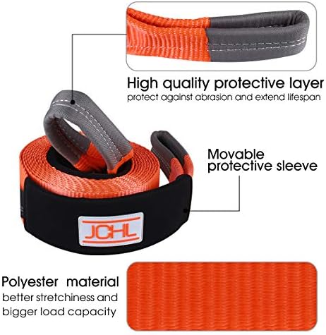 Recovery Tow Strap Heavy Duty Polyester Recovery Strap 3" x20ft 35000LBS Rated - Image 3