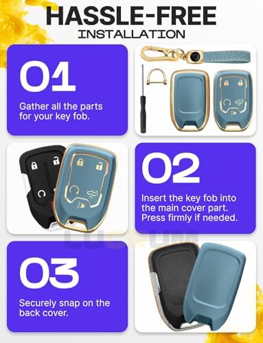 Lucrum Compatible with Chevy, Buick Key Fob Cover & Keychain - Image 6