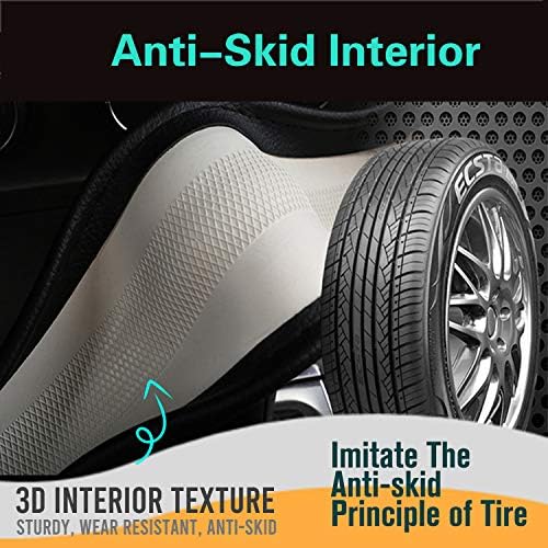 PINCTROT D Shaped Steering Wheel Cover Great Grip 14.5 Inch - Image 5