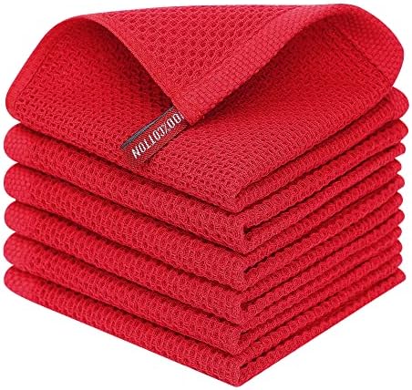 Homaxy 100% Cotton Waffle Weave Kitchen Dish Cloths 6-Pack by Homaxy