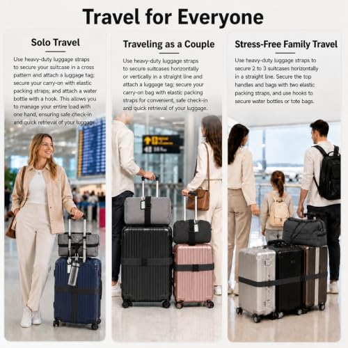 6PCS Adjustable Luggage Connector Straps - Image 4