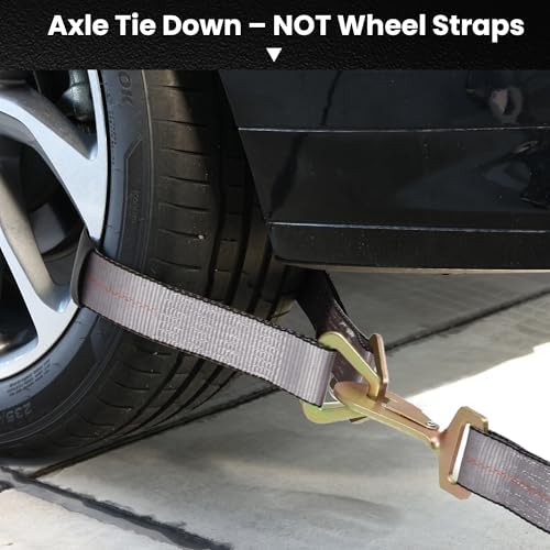 4 Pack Car Tie Down Straps for Trailers, 000 lbs Break Strength, Wheel Tire Tie - Image 6