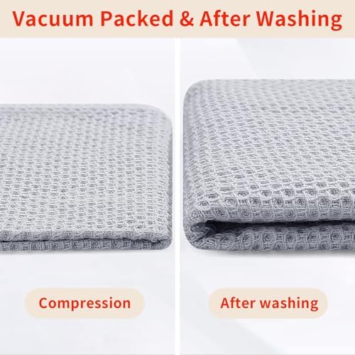 Homaxy 100% Cotton Waffle Weave Kitchen Dish Towels 18-Pack, Light Gray - Image 6