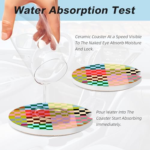 Colorful Checkered Car Coasters - Image 5