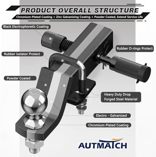 AUTMATCH Trailer Hitch Ball Mount - Image 5