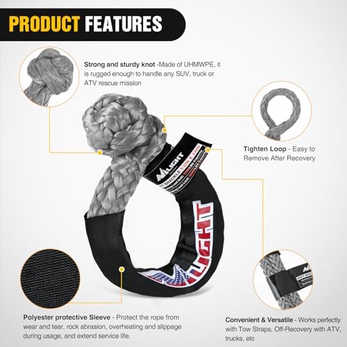 Nilight 2PCS Synthetic Soft Shackles 1/2" x 24" - Image 3