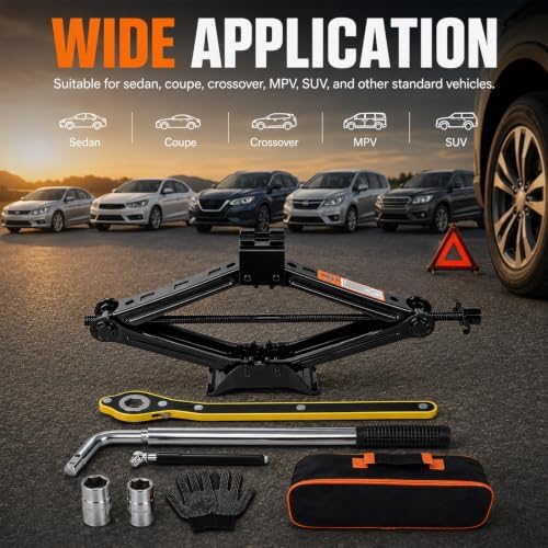 2 Ton Scissor Jack Kit with Lug Wrench - Image 4