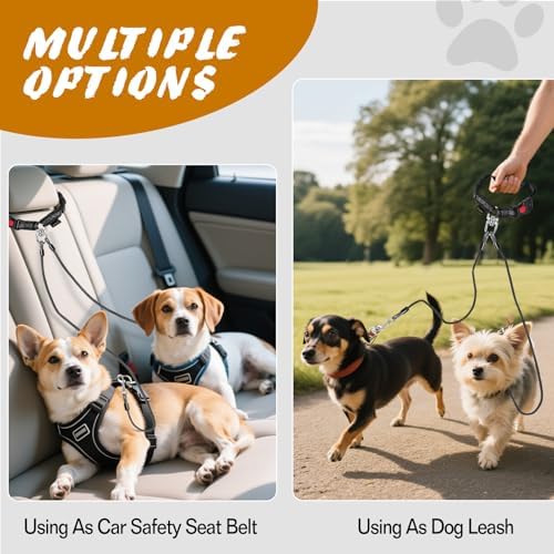 Dog Seat Belt for Car, Chew Proof Puppy Seatbelt, Heavy Duty Pet Leash for - Image 6