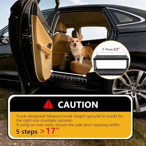 Dog Steps for Car, 5 Steps Foldable Dog Stairs for Large Dogs - Image 5