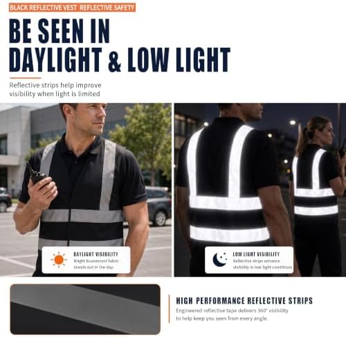 AYKRM 12 colour High visibility viz vest hi vis viz reflective work - Image 3