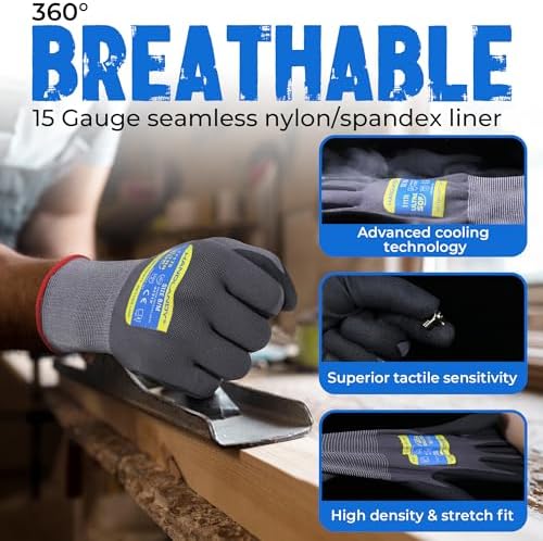 HANDLANDY 6 Pairs Safety Work Gloves - Image 3