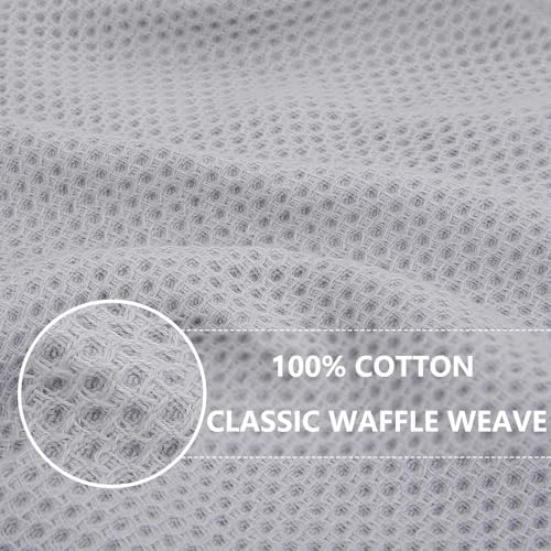 Homaxy 100% Cotton Waffle Weave Kitchen Dish Towels 18-Pack, Light Gray - Image 2