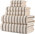 POLYTE 430 GSM Poly Blend Microfiber Quick Dry Waffle Bath Towel Set of 6 by Polyte