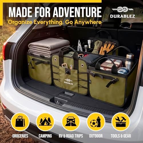 5-Section Extra Large Heavy Duty Trunk Organizer, Military Green - Image 4