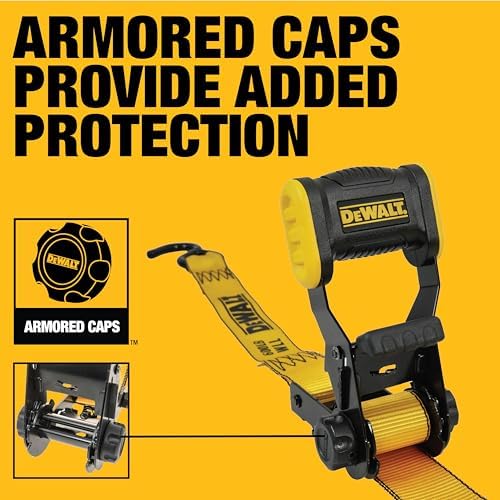 DEWALT 1.25"×12'×1, 800 lbs Light-Duty Ratchet Strap - Image 4