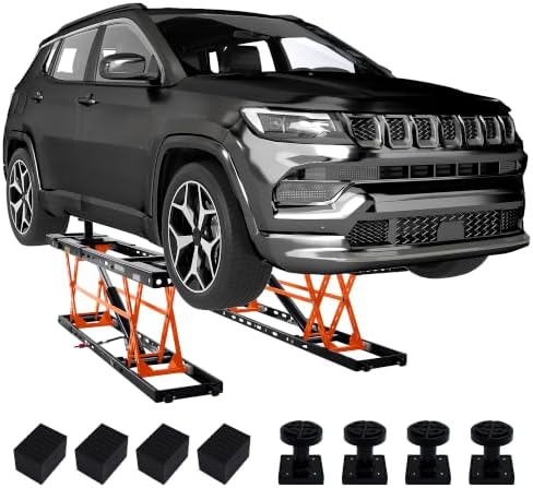 SPECRAFT 8000LBS Orange Portable Hydraulic Car Lift, Home Garage by SPECRAFT