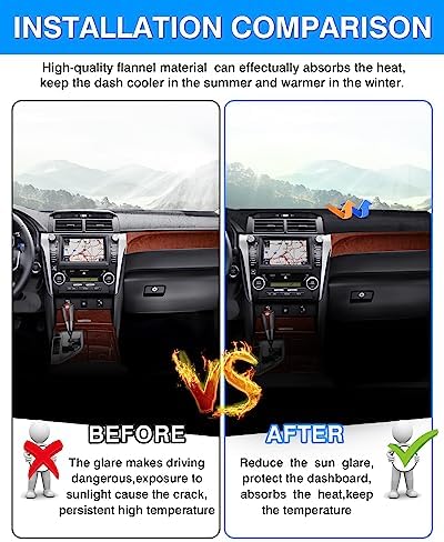 Autorder Dashboard Cover Mat for 2012-2017 Toyota Camry Accessories Dash Cover - Image 3