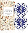 Swooflia Elegant Ceramic Car Coasters Ethnic Blue White Cup Holder Coasters by Swooflia