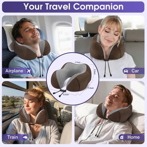 CloudBliss Travel Pillow for Airplanes, Memory Foam Neck Pillow Set - Image 7