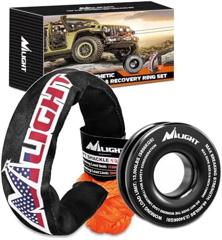 Nilight Synthetic Soft Shackle & Recovery Ring Kit by Nilight