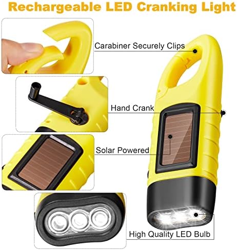 Mudder 4 Pack Hand Crank Solar Flashlight LED Emergency - Image 4