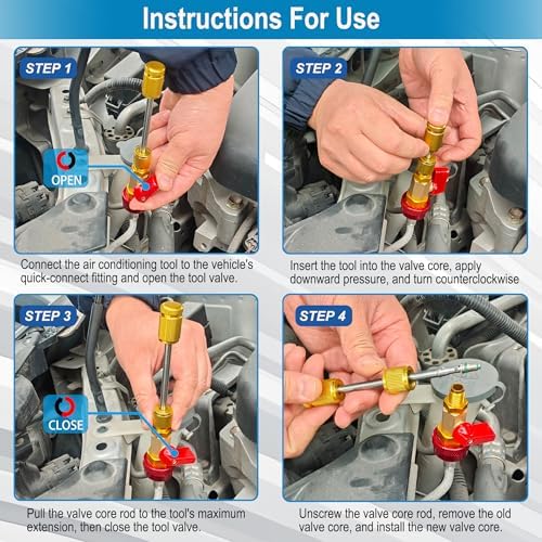 R134A Valve Core Quick Removal Tool Set. AC Schrader Valve Tool - Image 6