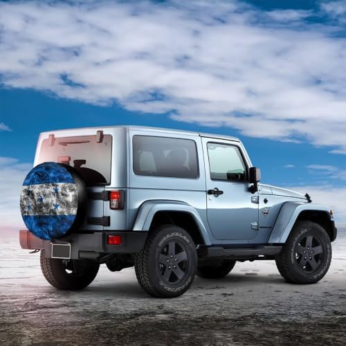 Honduras Flag Spare Tire Cover, Universal Waterproof & Dustproof Wheel - Image 5