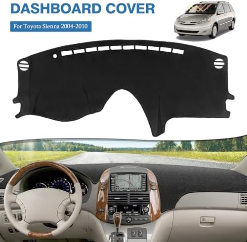 FIILINES Dash Cover for 2004-2010 Toyota Sienna, Dashboard Mat Exact Fit for - Image 2