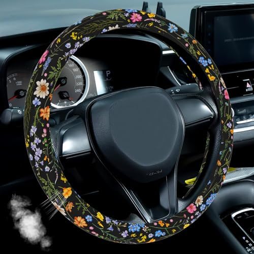Wildflower Steering Wheel Cover, Flower Car Accessory - Image 4