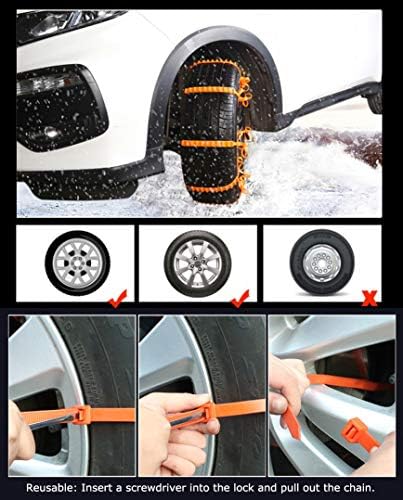 12 PCS Snow Chains Car Anti-slip Cable Tie Universal Tire Traction Chain - Image 4