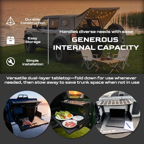 Tailgate Table for 2021–2026 Ford Bronco 2/4-Door Foldable Rear Cargo Shelf - Image 5