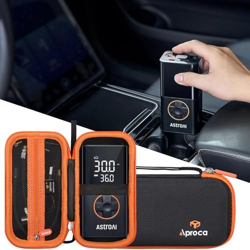 Case for AstroAI L7 L7S Tire Inflator Air Compressor -Black+Orange Zipper - Image 4