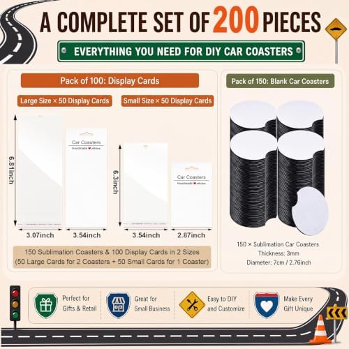 350 Pcs Sublimation Car Coaster Blank Set Packaging - Image 2