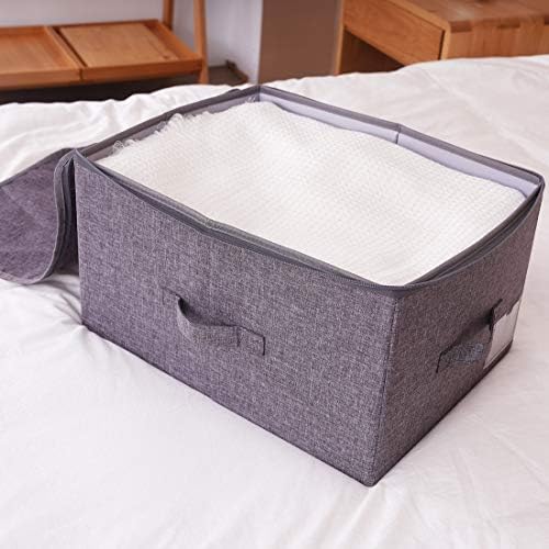 2Pcs Fabric Folding Washable Wardrobe Clothes Storage Baskets - Image 7