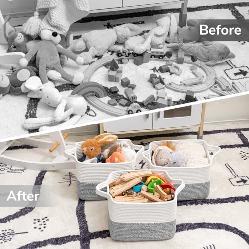 Goodpick Woven Storage Basket for Shelves, Light Blue - Image 7