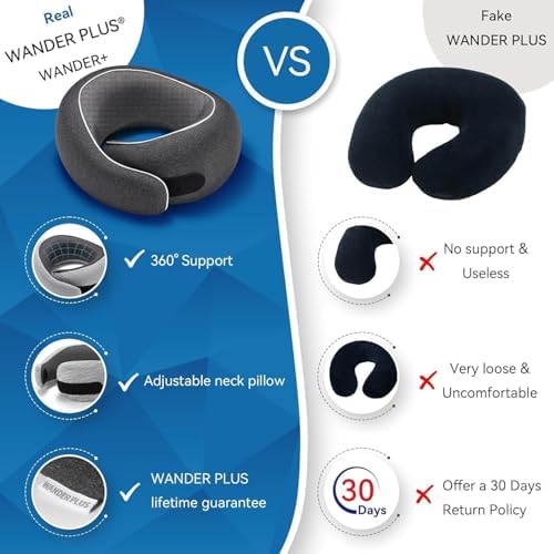 WANDER+® Travel Neck Pillow, Pure Memory Foam Neck Pillow - Image 6