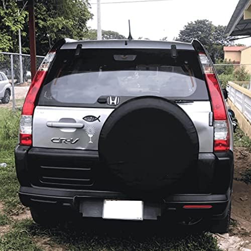 Spare Tire Wheel Cover PU Leather Black - Image 7