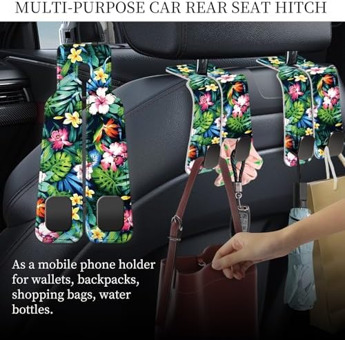 PU Leather Car Seat Hook, Storage Headrest Hanger, Cute Car Backseat Organizer - Image 2