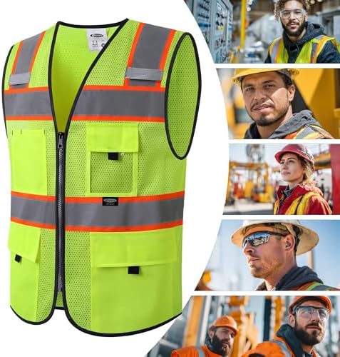 JKSafety Safety Vest for Men Women Hi Vis Relfective Vest - Image 6