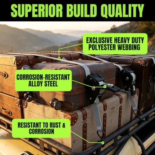 Retractable Ratchet Straps, 1 Inch x 12 Feet, 760lb Break Strength, Self - Image 3