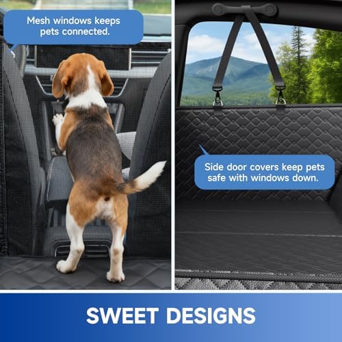 Dog Car Seat Cover Waterproof Vegan Leather, Scratchproof, Hard Bottom Back - Image 6