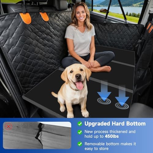 Dog Car Seat Cover Waterproof Vegan Leather, Scratchproof, Hard Bottom Back - Image 3