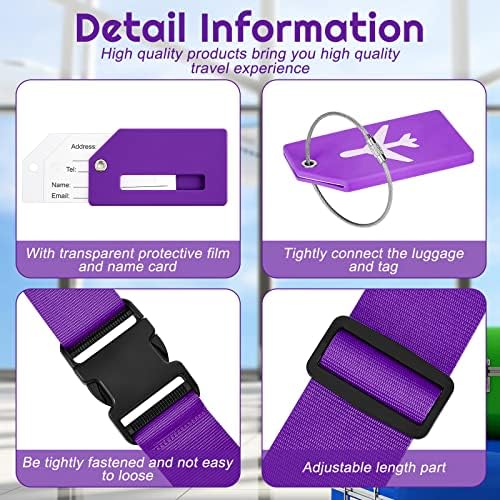 Weewooday 8 Pcs Luggage Straps Suitcase Tags Set - Image 3