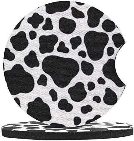 4 Pack Car Coasters, 2.75inch Cow Print Car Cup Holder Coasters - Image 2