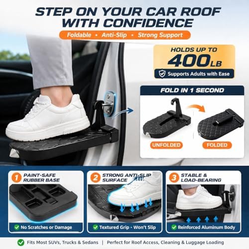 Universal Car Door Step, Foldable Aluminum Alloy Door Latch Step - Image 3