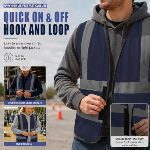 AYKRM 12 colour High visibility viz vest hi vis viz reflective work - Image 5