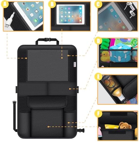Meolsaek Kick Mats Back Seat Protector, Waterproof Oxford Seat Back Protector - Image 5