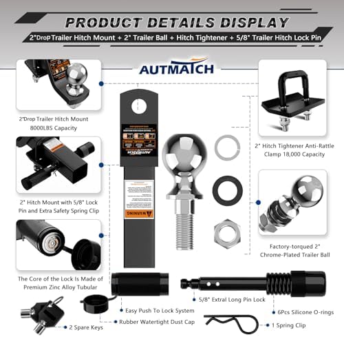 AUTMATCH Trailer Hitch Ball Mount - Image 2