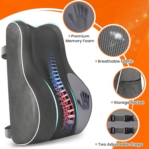 CloudBliss Lumbar Support Pillow, Memory Foam - Image 4