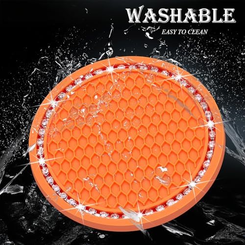 2PCS Bling Cup Holder Coaster, 2.75 Inch Auto Car Cup Holder Insert Coasters - Image 5